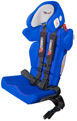 Convaid Carrot 3 Booster Seat|Convaid Carrot 3 Booster Seat in Black|Booster Seat in Red with Optional Booster Support Tray|Optional 3D Body Balance Pads come in Left and Right (Pair)|Seat Angle Adjustment Wedge (Shown in blue)|FAA Fixing Strap to Aircraft Seat for Convaid Carrot 3