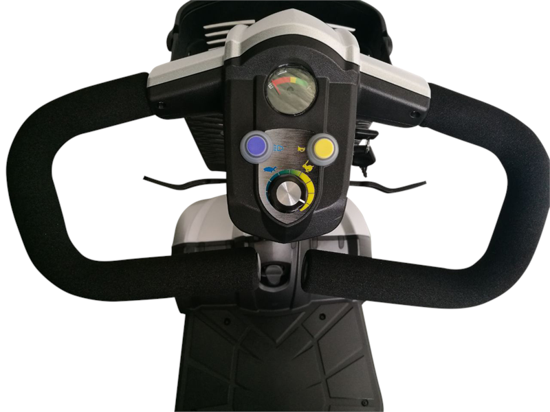 Easy to use control panel on the CityCruzer 4-Wheel Travel Scooter