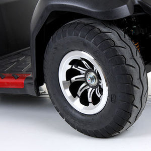 CityRider 4-Wheel Mid Size Scooter in Sunset Orange|CityRider 4-Wheel Mid Size Scooter in Red|CityRider 4-Wheel Mid Size Scooter in Sunset Orange|CityRider 4-Wheel Lighting System|CityRider 4-Wheel Mid Size Scooter in Black|Control Panel on the CityRider 4-Wheel Mid Size Scooter|Wheels grip surfaces and make inclines easy on the CityRider|Crushproof basket attaches to the front of the CityRider for convenience|Optional Electric Horn with 3 sounds|Optional deluxe cup holder|Optional Safety Flag