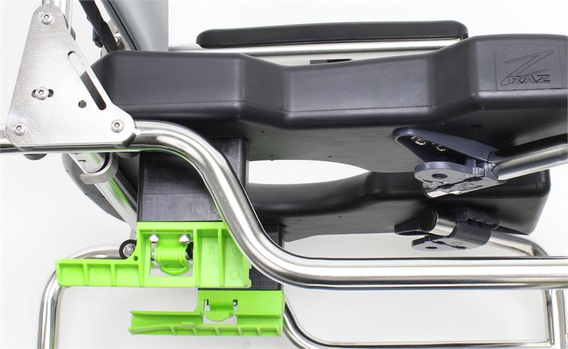 Optional commode spacer kit lowers pan for more room for self care