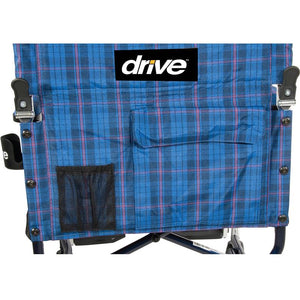 Drive Fly-Lite Ultra Lightweight Transport Wheelchair|Drive Fly-Lite Ultra Lightweight Transport Wheelchair - Blue|Drive Fly-Lite Ultra Lightweight Transport Wheelchair - Carry Pocket|Drive Fly-Lite Ultra Lightweight Transport Wheelchair - Cup Holder|Drive Fly-Lite Ultra Lightweight Transport Wheelchair