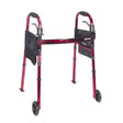 Deluxe Folding Walker with 5" Wheels by Drive Medical|Deluxe Folding Walker with 5" Wheels folds flat|Deluxe Folding Walker with 5" Wheels can fit in storage bag