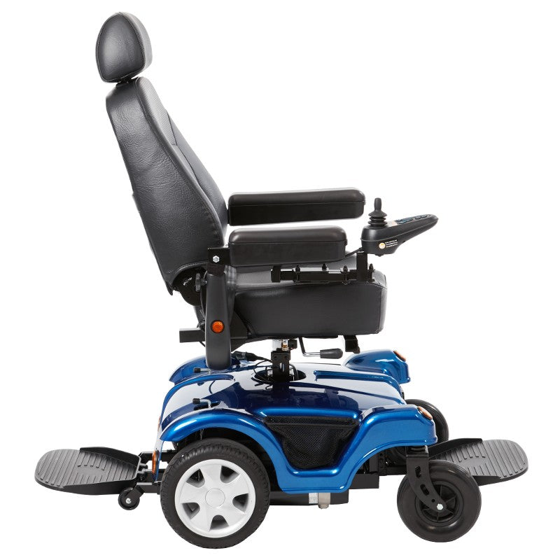 |Front and Rear footplate|Dualer Power Wheelchair by Merits turns to adhere to your preference|Joystick and controller are easy to use