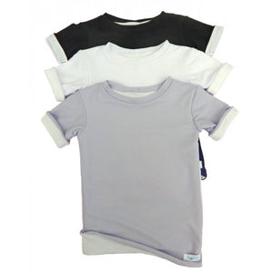 Kozie Clothes Double Take Compression Shirt in Gray, White and Black|Kozie Clothes Double Take Compression Shirt in Black with Child|Compression Shirt Size Chart