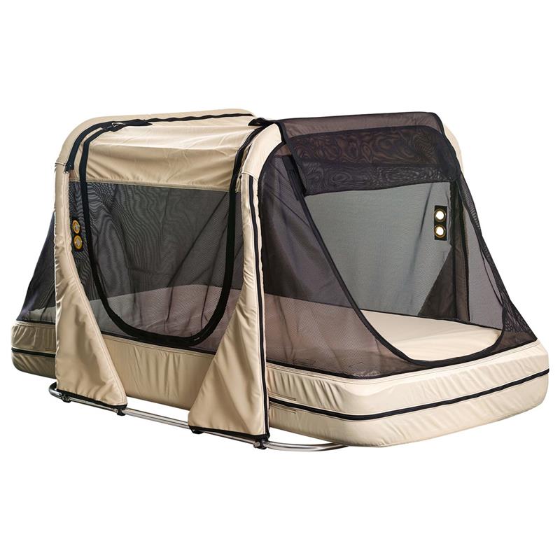 y Sleeper Delux Model 300 with side and end entry, air mattress, frame pads, carry case, and access points.
