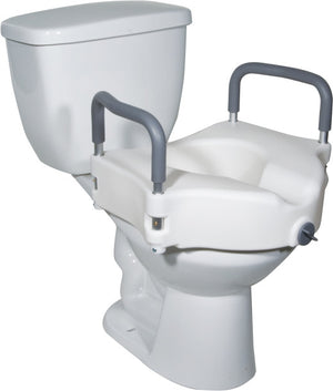 Drive Medical Elevated Raised Toilet Seat With Removable Arms
