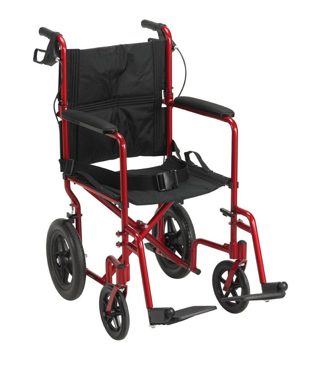 Lightweight Expedition Transport Wheelchair with Hand Brakes|Drive Lightweight Expedition Transport Chair - Folded|Drive Lightweight Expedition Transport Chair