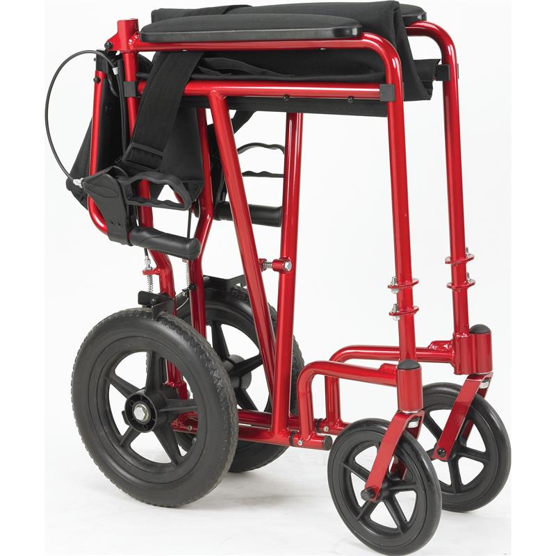 Lightweight Expedition Transport Wheelchair with Hand Brakes|Drive Lightweight Expedition Transport Chair - Folded|Drive Lightweight Expedition Transport Chair