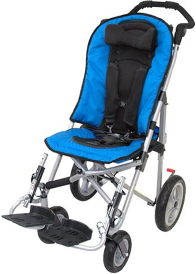 Convaid EZ Rider Pediatric Wheelchair Stroller|Upholstery Options|Folded Frame|Optional H-Harness|Optional Canopy|Optional Tray|Optional Headrest Extension|Upholstery Color Options|Textilene Upholstery Color Options