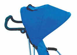 Convaid EZ Rider Pediatric Wheelchair Stroller|Upholstery Options|Folded Frame|Optional H-Harness|Optional Canopy|Optional Tray|Optional Headrest Extension|Upholstery Color Options|Textilene Upholstery Color Options
