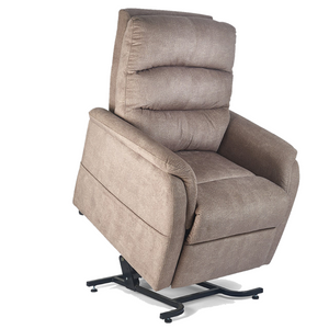 Shown in Urethane Chestnut |Elara shown in Antler|Adjustable Headrest|Std Upholstery Options