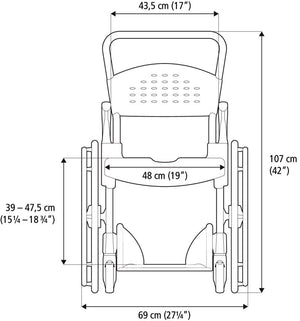 Etac Clean 24" Back Measurements