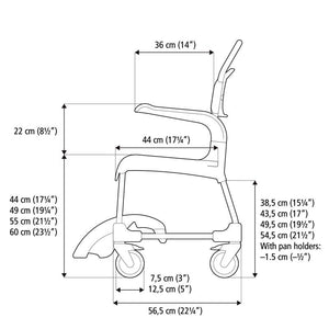 Etac Shower Commode Chair Side Measurements