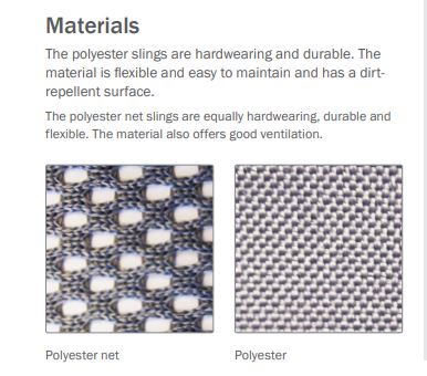 Material Options Choices, Polyester and Net Polyester