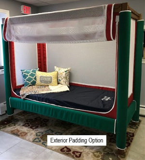 Courtney Canopy Bed|Courtney Canopy Bed - Extra Padding|Courtney Canopy Bed - Mesh Sides|Courtney Canopy Bed - Sleep Surface|Courtney Canopy Bed - Tubing Port|Stain Colors|Sidewall Panel Colors|Courtney Canopy Bed - Zone Entrapment
