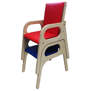 Smirthwaite Felix School Chair in Red|Smirthwaite Felix School Chair in Blue|Stacked Smirthwaite Felix School Chairs|Optional lap strap ensures your child or student is sitting safely