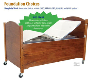 SleepSafer® Tall Bed With Extension|SleepSafer® Tall Bed With Extension|SleepSafer® Tall Bed With Extension|IV Pole Bed Accessory|Padding for SleepSafe beds.|SleepSafer® Tall Bed With Extension - Padding Cut Out Windows|Window add on to the Sleep Safe Bed for the head or foot board.|Sleep safe Feature of Hi/Lo raises the bed up and down vertically.|Mattress For SleepSafe Beds|Finish Choices - Sleep Safe Bed|Color Options - Sleep Safe