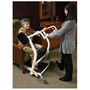 Lumex Stand Assist Patient Transport|Lumex Stand Assist Patient Transport Side View|Lumex Stand Assist Patient Transport Arms swung out|Lumex Stand Assist Patient Transport Sit to Stand with Patient|Lumex Stand Assist Patient Transport Patient standing