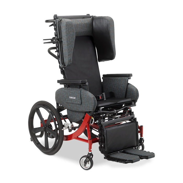 Synthesis Transport Chair by Broda with Graphite upholstery and Red frame