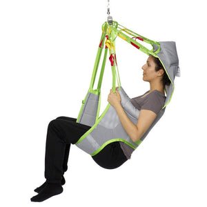 Polyester Toiling Sling 25080 |Polyester Net Toileting Sling 25085|Polyester Net Highback Toileting Sling 25090|Toileting Sling by Human Care Size and Color Chart
