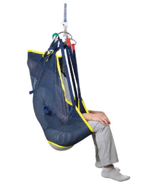 Handicare Mesh Polyester Universal Sling with Head Support - Front View|Handicare Mesh Polyester Universal Sling with Head Support - Side View
