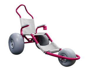Sand Rider Beach Wheelchair - Hot Pink/White
