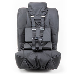 Inspired By Drive Spirit Spica Car Seat with Positioning Wedges|Side view of Spica car seat without positioning wedges|Inspired By Drive Spirit Spica Car Seat without Positioning wedges|Closeup of two positioning wedges for Spica Car Seat by Inspired by Drive|Closeup of buckle closure for Spica Car Seat|Two memory foam positioning wedges come standard with Spica Car seat|Memory Foam padding throughout entire Spica Car Seat by Inspired By Drive