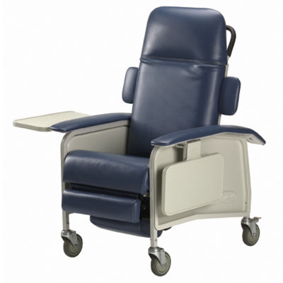 Invacare Clinical Recliner, 250 lb weight capacity, soft vinyl seat, 4 swivel casters, Gas cylinder for quick trendelenburg, and multiple positions|Invacare Clinical Recliner - Blue Ridge|Invacare Clinical Recliner - Rosewood