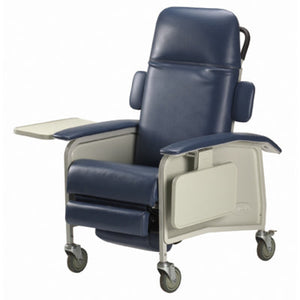 Invacare Clinical Recliner, 250 lb weight capacity, soft vinyl seat, 4 swivel casters, Gas cylinder for quick trendelenburg, and multiple positions|Invacare Clinical Recliner - Blue Ridge|Invacare Clinical Recliner - Rosewood