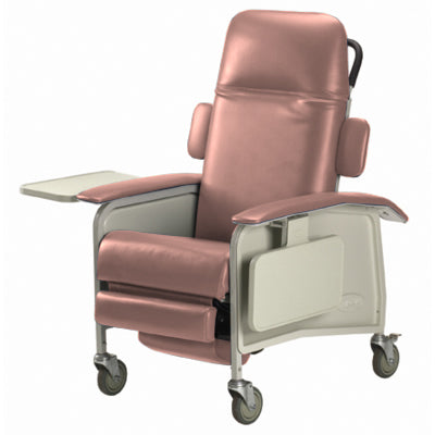 Invacare Clinical Recliner, 250 lb weight capacity, soft vinyl seat, 4 swivel casters, Gas cylinder for quick trendelenburg, and multiple positions|Invacare Clinical Recliner - Blue Ridge|Invacare Clinical Recliner - Rosewood