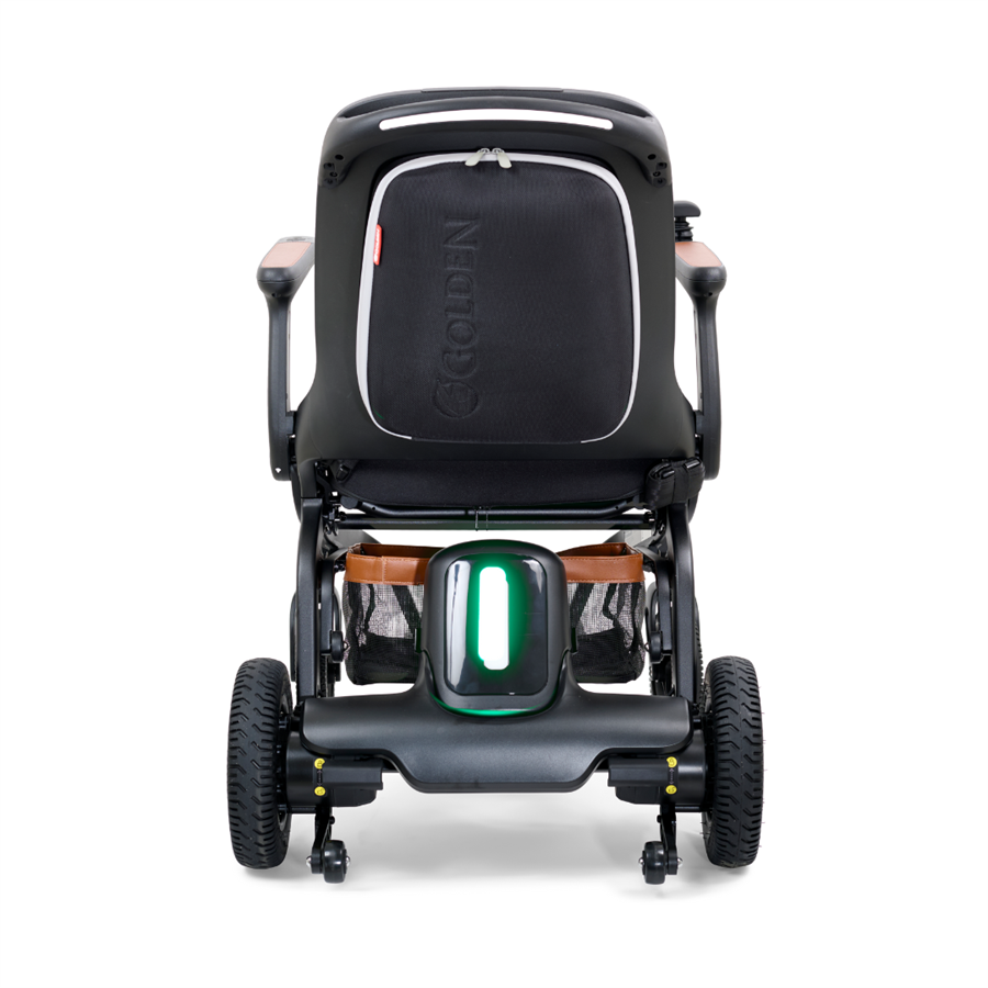 Ally Foldable Power Wheelchair by Golden Technologies|Ally Foldable Power Wheelchair by Golden Technologies|Ally Foldable Power Wheelchair - Rear Light|Ally Foldable Power Wheelchair - Joy Stick and Flip Up Armrests|Ally Foldable Power Wheelchair - Portable and Compact|Ally Foldable Power Wheelchair - A&C USB Port|Ally Foldable Power Wheelchair - Lithium-Ion Battery