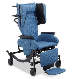Synthesis Tilt Recliner Chair with Indigo Upholstery and black frame