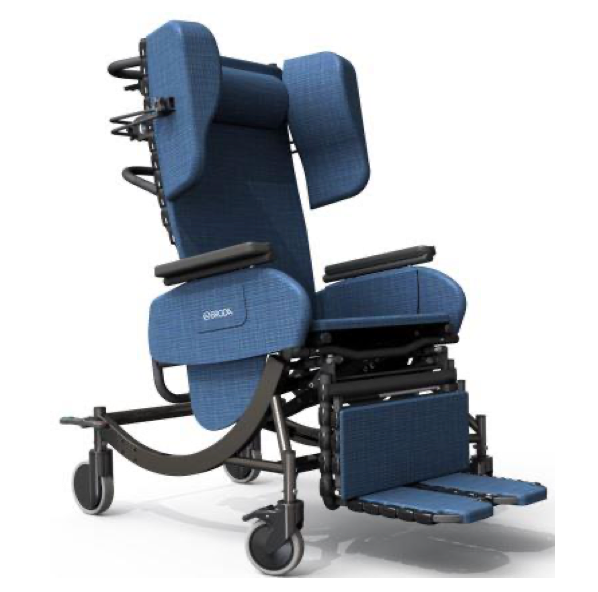 Synthesis Transport Chair by Broda with Indigo upholstery and Black frame