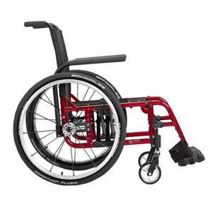 Side view of the Ki Mobility Catalyst 5 Folding Wheelchair