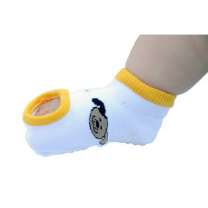 Medical K.Sock with dog pattern being worn|Plain white and yellow Medical K.Sock by Kozie Clothes|Medical K.Sock with dog pattern