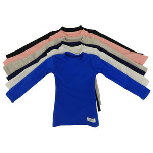 Kozie Clothes Baby Long Sleeve Plain And Simple Kozie Compression Shirt|Snaps at shoulder make overhead dressing easier|Baby wearing Long Sleeve Plain And Simple Kozie Compression Shirt