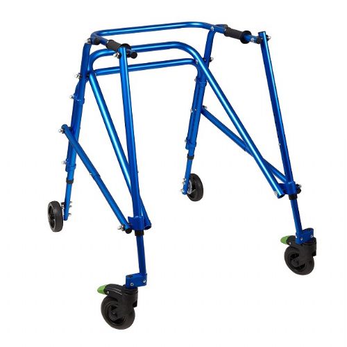Klip 4-Wheel Walker in Blue with no seat