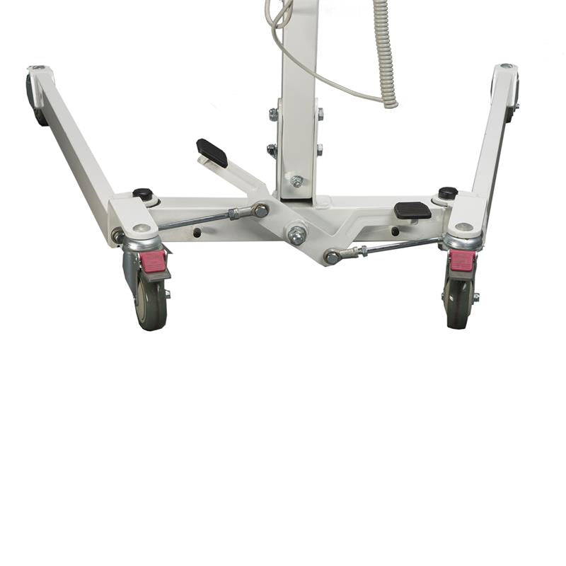 Locking rear casters with adjustable base with foot pedals