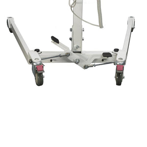Locking rear casters with adjustable base with foot pedals