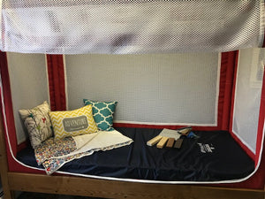 Courtney Canopy Bed|Courtney Canopy Bed - Extra Padding|Courtney Canopy Bed - Mesh Sides|Courtney Canopy Bed - Sleep Surface|Courtney Canopy Bed - Tubing Port|Stain Colors|Sidewall Panel Colors|Courtney Canopy Bed - Zone Entrapment
