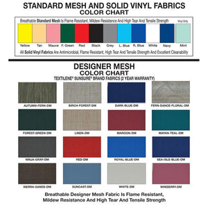 Color and fabric selections for backrest