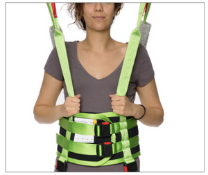 Multi Sling by Human Care|Multi Sling by Human Care Side View|Multi Sling by Human Care Back View with Neck Support|Multi Sling by Human Care Size and Color Guide