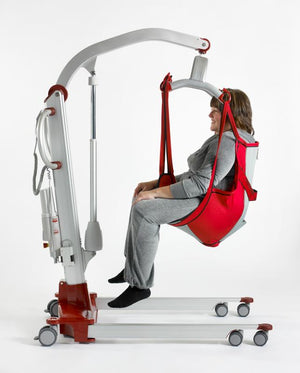 Molift Mover 300 Patient Lift as a Gait Trainer|Mover 300 lifting patient over bed|Molift Mover 300 Patient Lift N15050 With Free Shipping!|Four point spreader bar with patient on Mover 300|Four point spreader bar with patient on Mover 300 back view|Molift Mover 300 Patient Lift|Quick release spreader bar makes assembly and disassembly easy|Choose between two or four point spreader bar|Manual emergency lowering handle