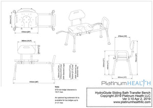 Hydroglyde size diagram