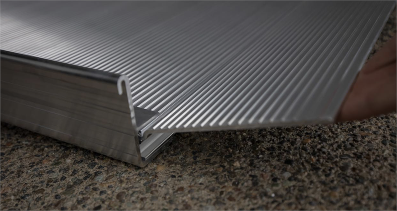 Gateway 3G Solid Surface Portable Ramp without handrails|EZ Access Gateway 3G Solid Surface Portable Ramp with opt two-line handrail|Gateway 3G Solid Surface Portable Ramp with opt vertical picket handrails|Non-slip surface with durable grip for several mobility devices