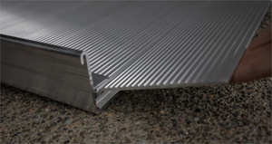Gateway 3G Solid Surface Portable Ramp without handrails|EZ Access Gateway 3G Solid Surface Portable Ramp with opt two-line handrail|Gateway 3G Solid Surface Portable Ramp with opt vertical picket handrails|Non-slip surface with durable grip for several mobility devices