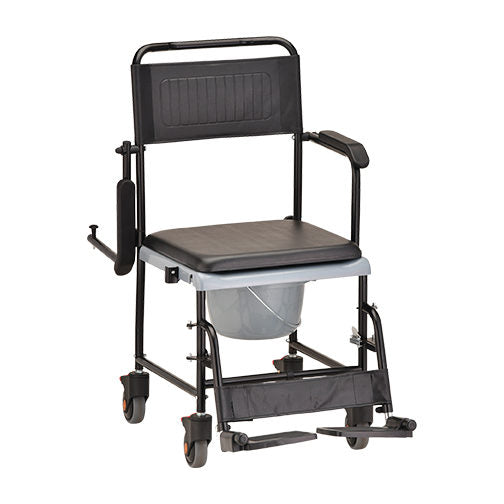 Nova Transport Commode Chair Dropped Arm|Nova Transport Commode Chair Arm Up