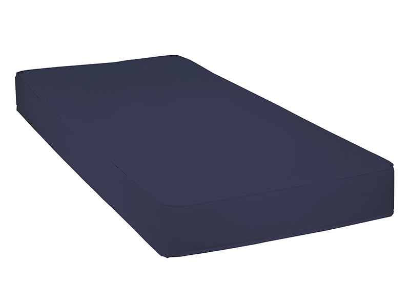 Protekt 100 Pressure Redistribution Mattress without raised perimeter|Close up of Channel Cut High Density Polyurethane Foam|Protekt 100 Pressure Redistribution Mattress with Nylon top cover|Protekt 100 Pressure Redistribution Mattress with 3" raised perimeter