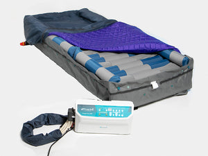 Protekt Aire 7000 Lateral Rotation Bariatric Mattress by Proactive Medical|Cover flipped open on the Protekt Aire 7000 Lateral Rotation Mattress|Protekt Aire 7000 System Pump