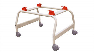 Optional Shower Stand is on casters to make transfers easy
